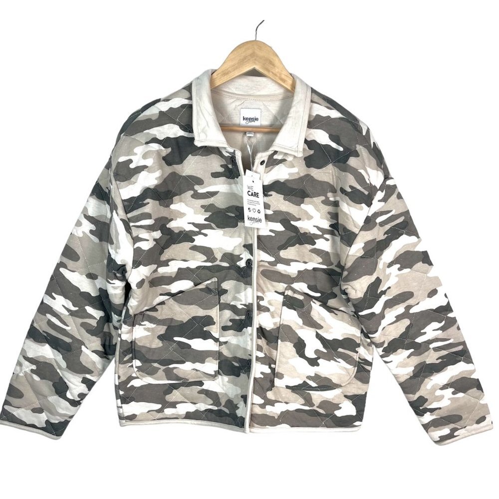 Kensie Green camo‎ Quilted Boxy fit Jacket 90s Y2K sz M